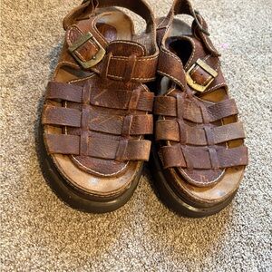 Trader Bay Brown Leather Men's Sandals